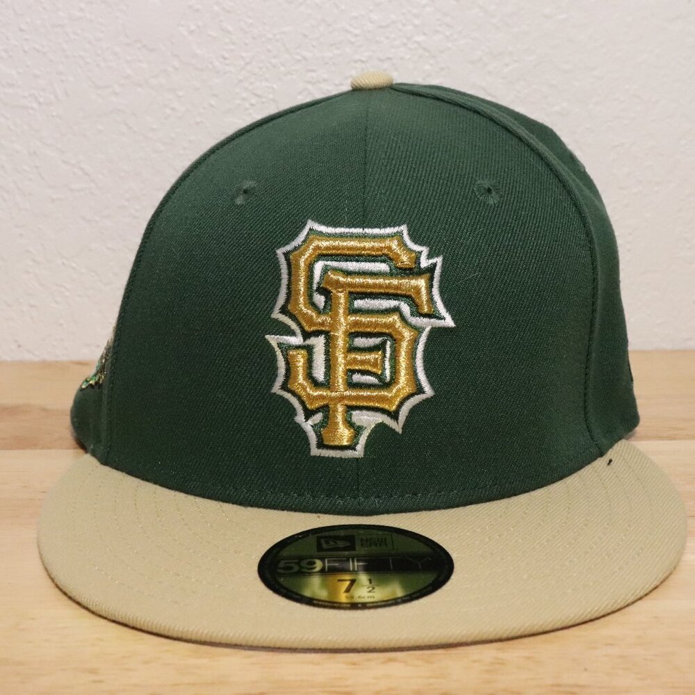 Exclusive New San Francisco Giants Fitted Hat MLB Club Size 7 1/2 2tone Green